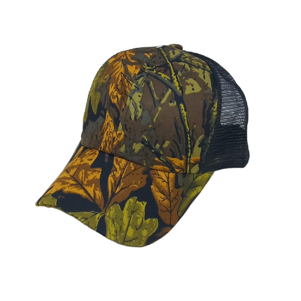 gorra de camuflaje hojas